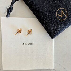 14k Yellow Gold Mejuri Sphere Studs $118 w/Pouch, Box, Bag, Papers Balls Earring